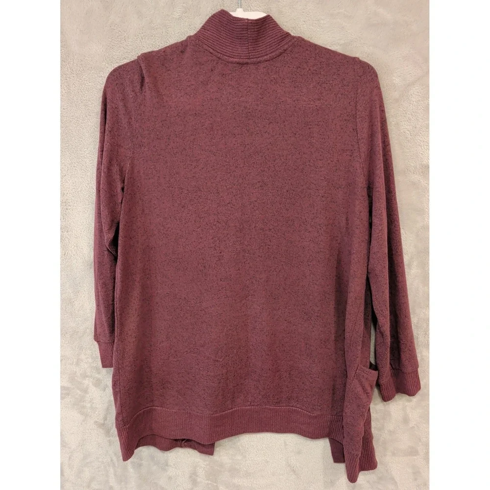 Market & Spruce Cardigan Womens L Mauve Open Front‎ Knit Pockets Cozy